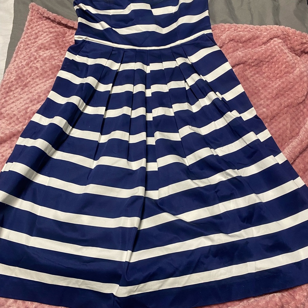 Navy and White Striped Dress